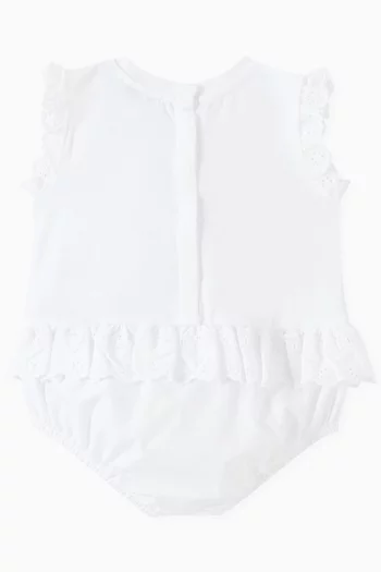 Ruffle Dress in Cotton & Lace