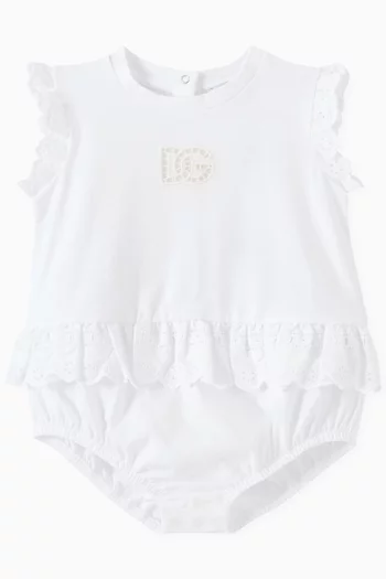 Ruffle Dress in Cotton & Lace