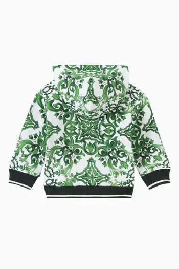 Majolica-print Zip-up Hoodie
