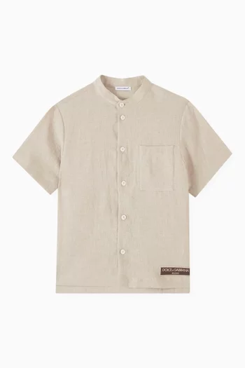 Branded Tag Shirt in Linen