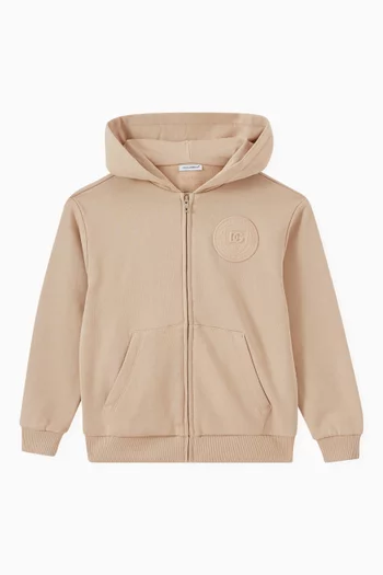 Logo Patch Hoodie in Cotton Jersey