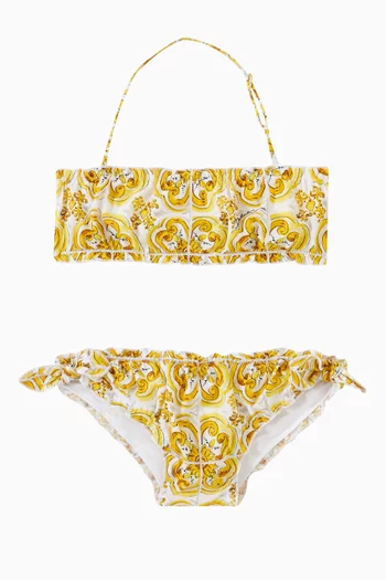 Majolica-print Bikini Set
