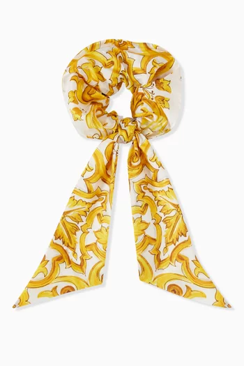 Majorca Print Scrunchie in Cotton Poplin