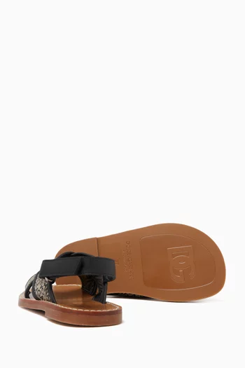 Logo print Sandals in Canvas
