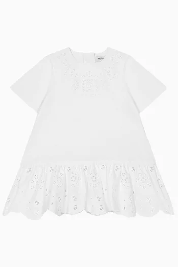 Embroidered Broderie Anglaise DG Logo Dress