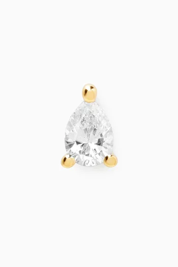 Single Diamond Pear Stud Earring in 18kt Gold