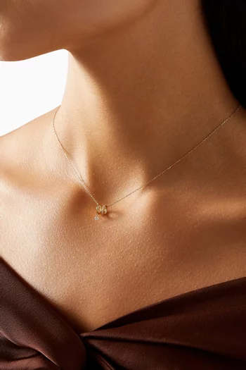 Zeus Double Pavé Diamonds Necklace in 18kt Gold