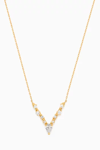 V-Shape Diamond Necklace in 18kt Yellow Gold