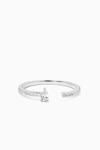 Hera Open Pear Diamond Ring in 18kt White Gold