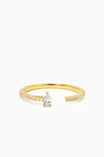 Hera Open Pear Diamond Ring in 18kt Gold