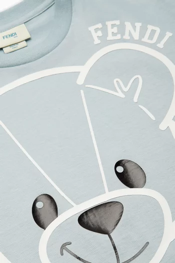 Teddy Bear-print T-shirt in Cotton