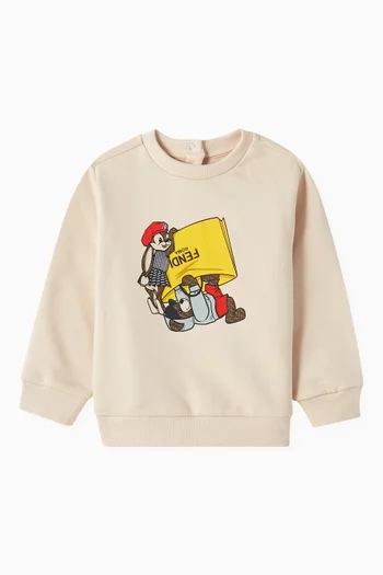 Graphic Print Sweatshirt in Cotton