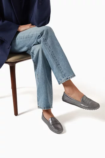 Gommino Loafers in Metallic Leather