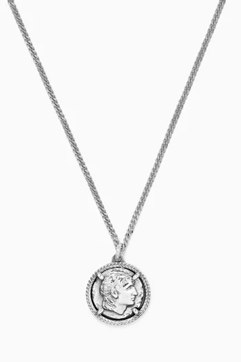 Ceaser Coin Pendant Necklace in Sterling Silver