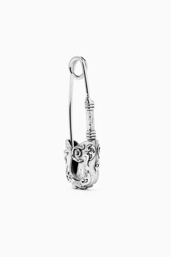 Arabesque Safety Pin Single Earring in Sterling Silver