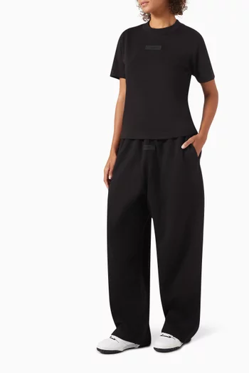 تي شيرت بأكمام قصيرة مزيج قطن