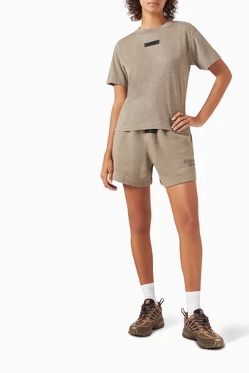 تي شيرت بأكمام قصيرة مزيج قطن