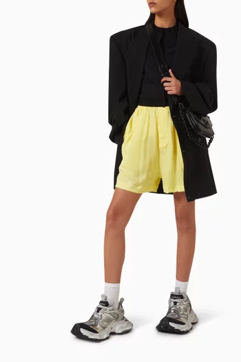 Tropical Flowers Pyjama Shorts in Silk-jacquard