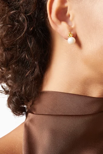 Pearl Earrings in 18kt Gold-plated Bronze