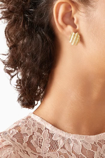 Scale Stud Earrings in 18kt Gold-plated Bronze