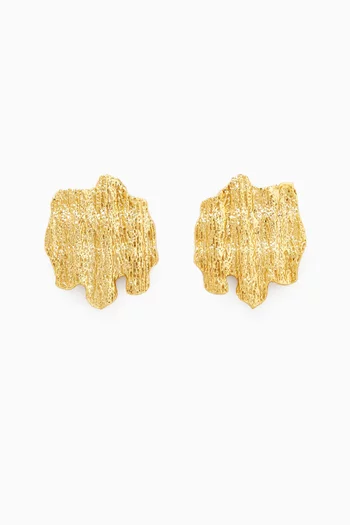 Scale Stud Earrings in 18kt Gold-plated Bronze