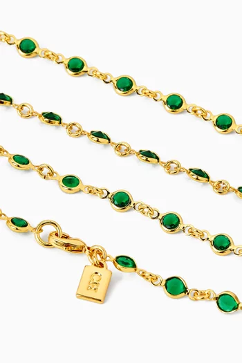 Date Chain Necklace in 18kt Gold-plated Brass