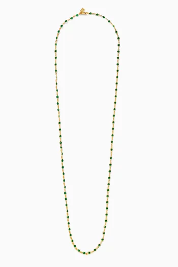 Date Chain Necklace in 18kt Gold-plated Brass