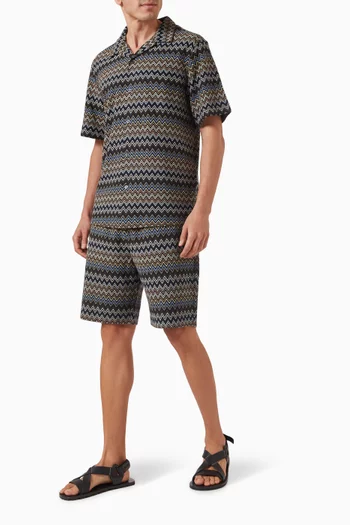 Chevron Knit Shorts in Cotton
