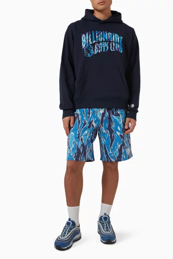 Arch Logo Camo Sweat Shorts in Cotton
