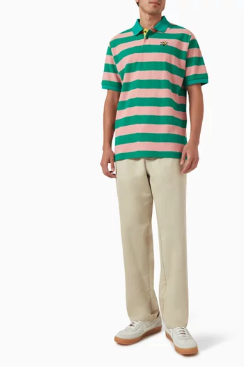 Striped Polo Shirt in Cotton Piqué