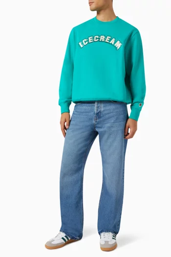 Drippy Logo Sweatshirt in Cotton Loopback