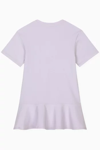 Logo Flared Dress in Stretch-cotton