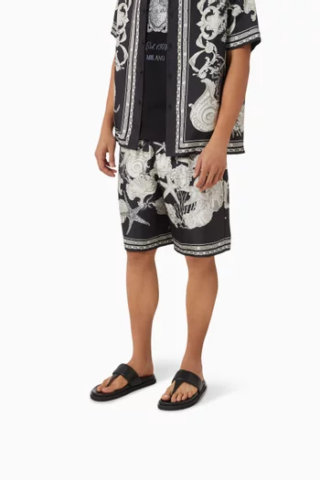 Logo T-bar Sandals in Calf Leather