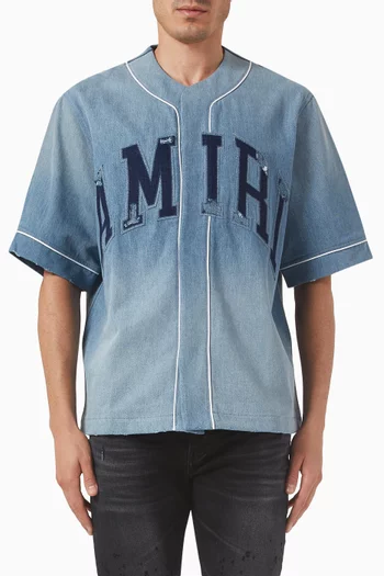 Amiri Sunfaded Baseball Shirt in Cotton