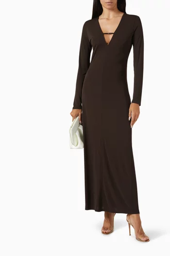 Deep V Dress in Jersey