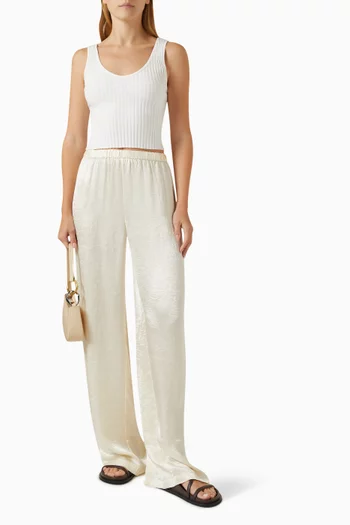 Knit Cropped Tank Top in Cotton Blend