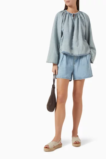 Summer Drawstring Shorts in Denim
