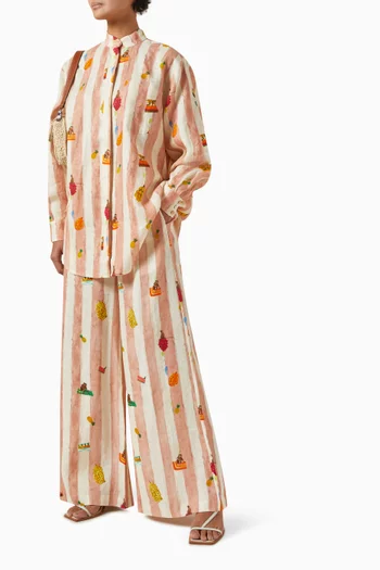 Villa Printed Shirt in Linen