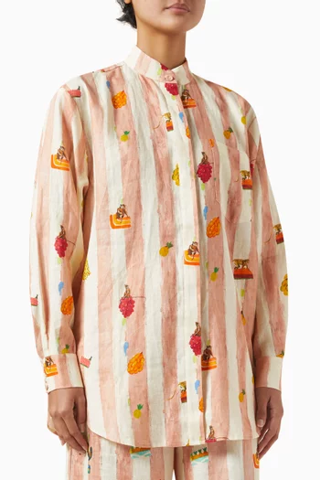 Villa Printed Shirt in Linen