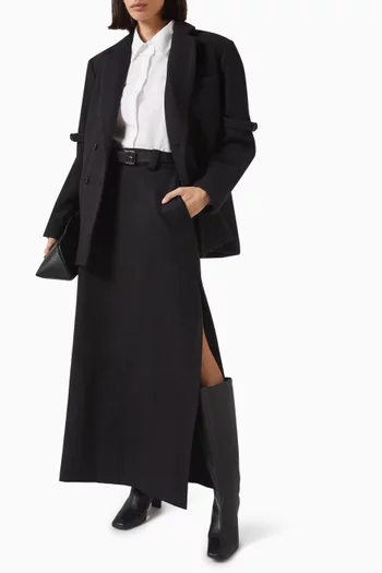 Amber Double-breasted Blazer in Wool-blend