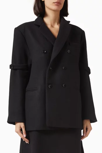 Amber Double-breasted Blazer in Wool-blend