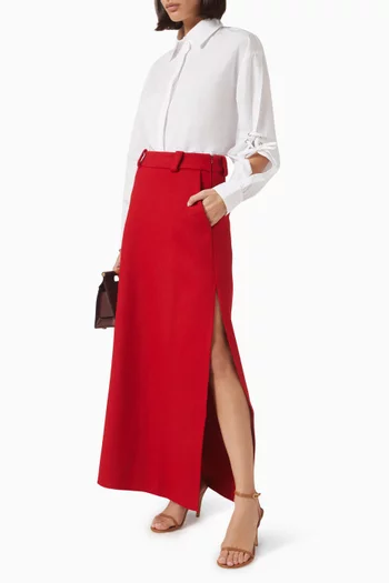 Falgar Maxi Skirt in Wool-blend