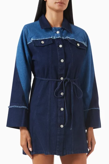 Buttoned Mini Dress in Denim