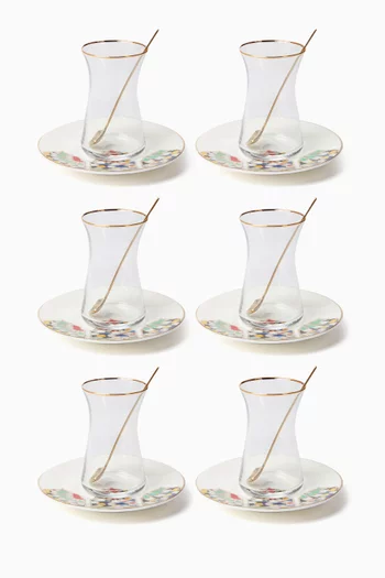 Kanater Istikana Cups and Saucers, Set of 6