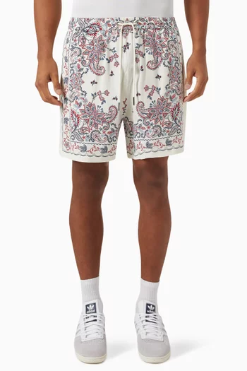 Printed Active Shorts in Silk Lyocell