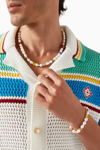 Smiley Face Pearl & Assorted Beads Choker