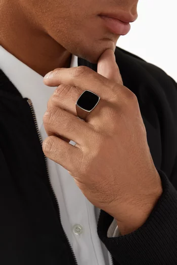 Onyx Ring in Stainless Steel