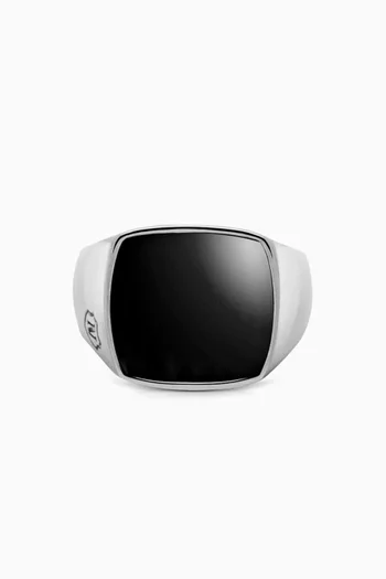 Onyx Ring in Stainless Steel