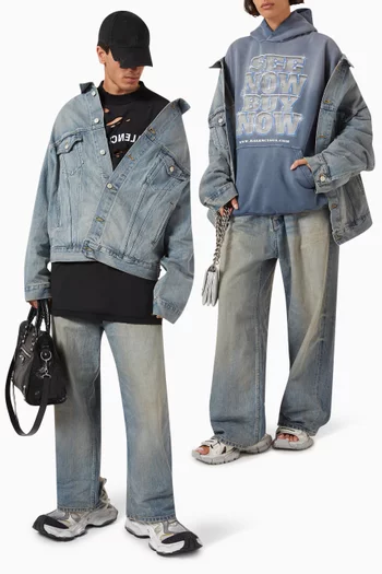 Off-shoulder Jacket in Organic Denim