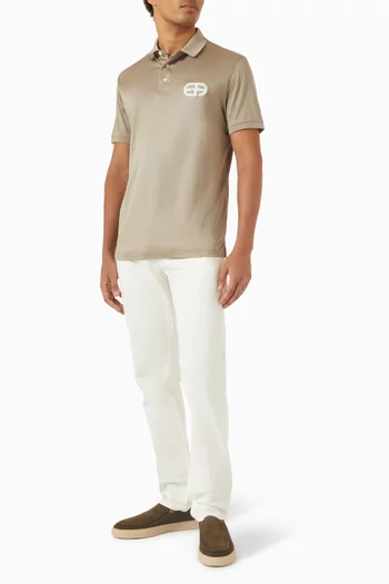 Logo Polo Shirt in Lyocell-cotton